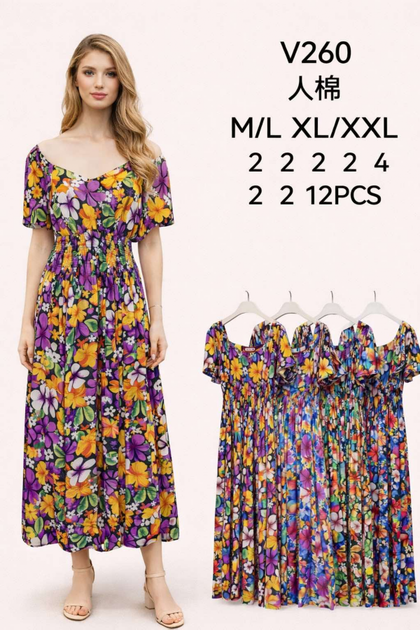 Sukienki damskie Roz M-2XL,  Mix Kolor .Paczka 12 szt